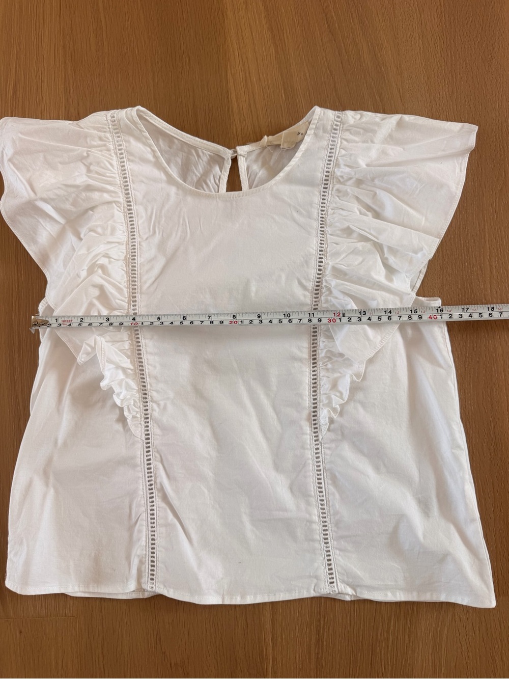 Painted Threads White Ruffle-Trim Cotton Blouse - Picture 6 of 9